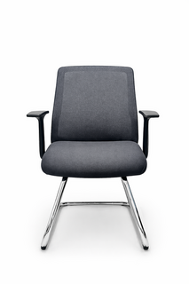 Black Mesh Back Sled Chair